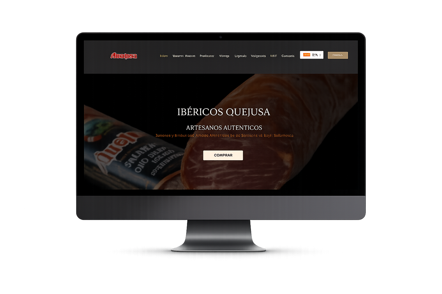 Diseño web de Ibéricos Quejusa